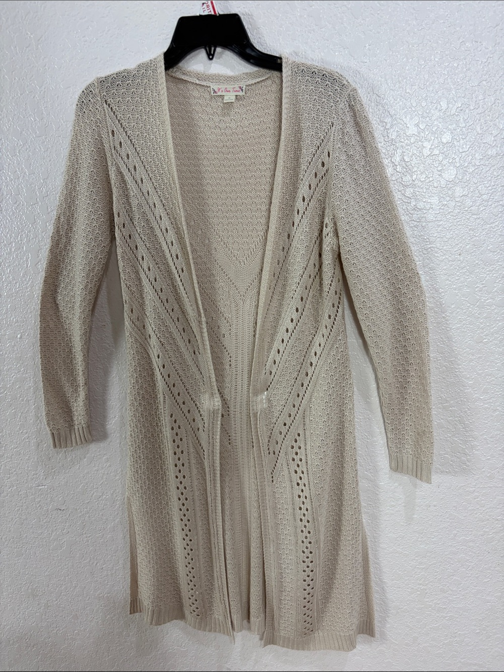 It’s Our Time,Size M,Women’s Cream Openfront Knit Cardigan Sweater - Picture 5 of 15